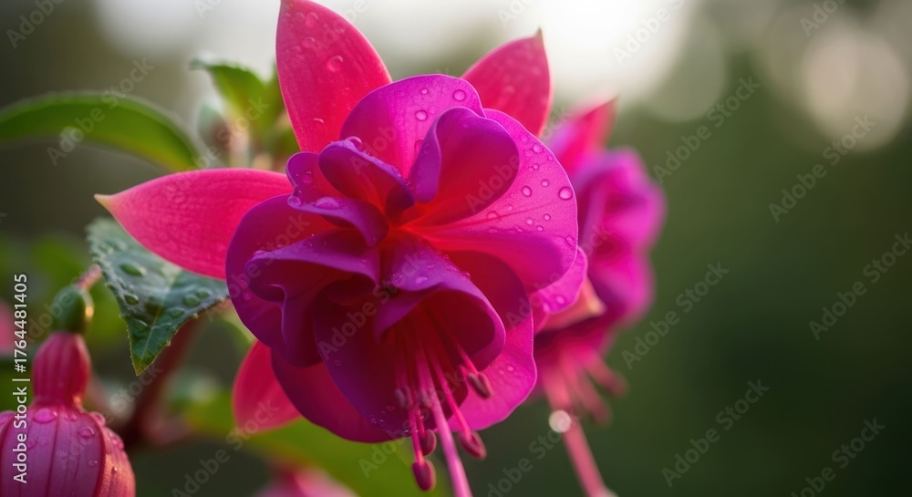 Naklejka premium Vibrant fuchsia flower close-up