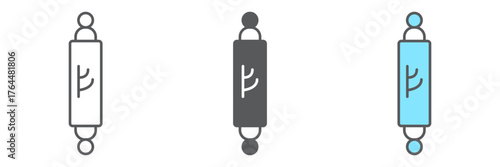 Mezuzah icon, door and judaism, jewish doorpost sign, vector graphics, a linear pattern on a white background. editable stroke