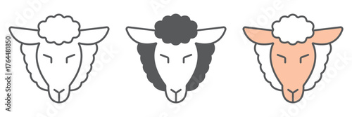 Lamb of god icon, jewish and animal, sheep sign, vector graphics, a linear pattern on a white background. editable stroke