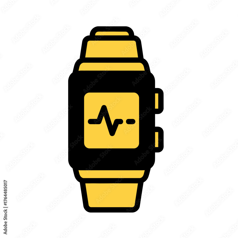 Fototapeta premium Fitness Tracker Icon Heart Rate Monitor - Digital Watch Symbol for Health and Wellness