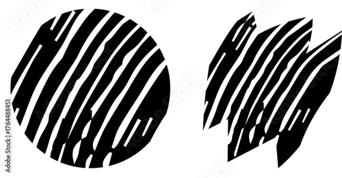 Black scrible or grunge isolated on white background. Hand-drawn abstract wavy line with a rustic woodcut texture, isolated serpentine graphic element