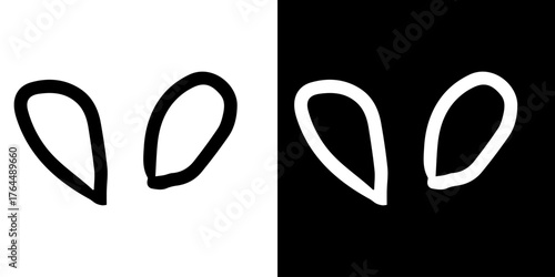 lack and white symbol. Hand-drawn heart symbol with a unicorn horn and arrow tail created with a single continuous line