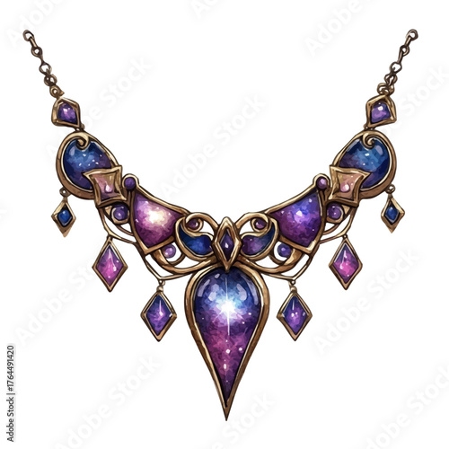 watercolor vector of Sorceress Choker, isolated on a white background.