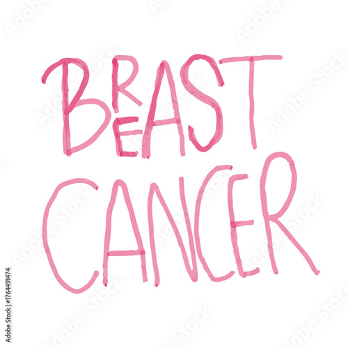 Breast Cancer Awareness Message in Pink Handwritten Style - Support the Fight Against Breast Cancer