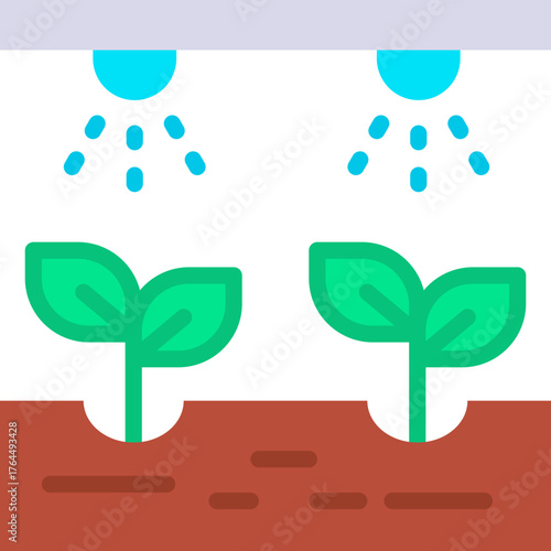 vector icon Hydroponics, Sprout, Irrigation, Watering, Farm, Eco