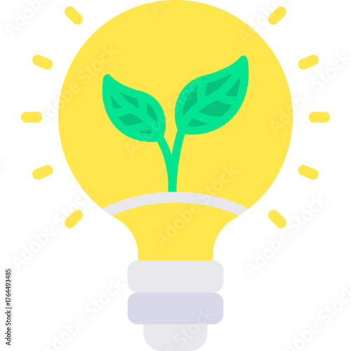 vector icon Bulb, Green Energy, Save The Planet, Plant, Bio Energy, Eco