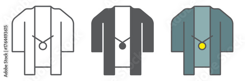 Haori icon, asian and clothes, japan kimono sign, vector graphics, a linear pattern on a white background. editable stroke