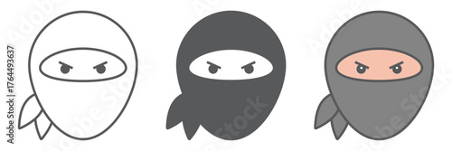 Ninja icon, asian and character, samurai sign, vector graphics, a linear pattern on a white background. editable stroke