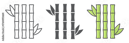 Bamboo icon, asian and plant, japanese tree sign, vector graphics, a linear pattern on a white background. editable stroke