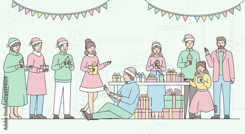 Festive Gathering - People Exchanging Gifts at a Celebration.