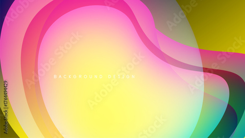 Abstract colorful waves, smooth gradients. Bright yellow blends into pink, purple, turquoise. Dark background enhances vibrant hues.