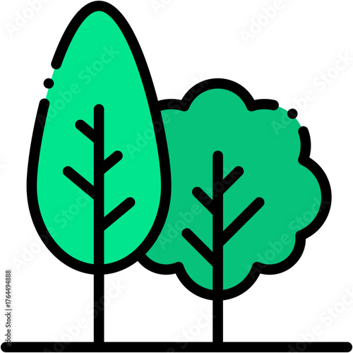 vector icon Woodland, Jungle, Trees, Green Energy, Forest, Ecology And Environment