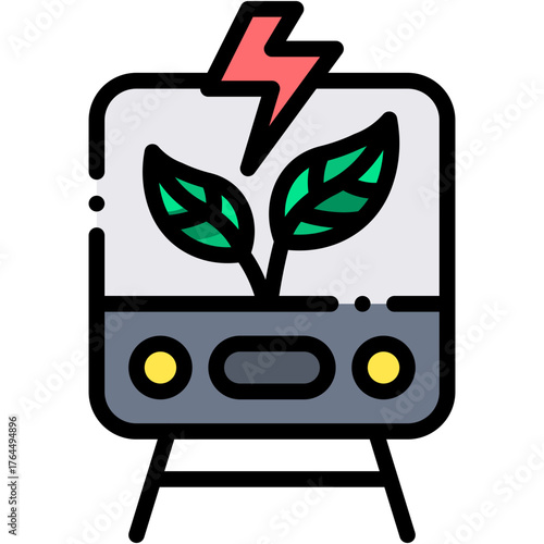 vector icon Train, Electric Train, Transport, Vehicle, Sustainability, Electric Transport