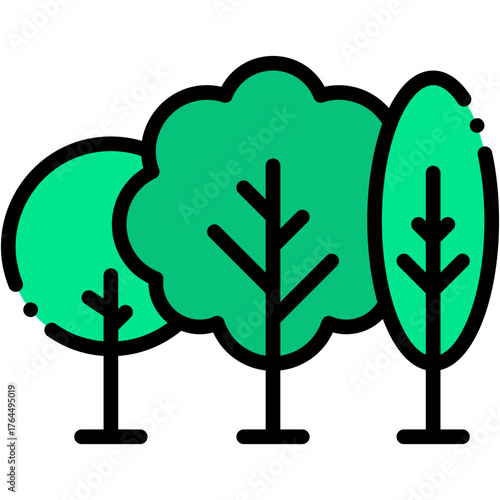 vector icon Forest, Trees, Nature, Green, Wood, Ecology And Environment