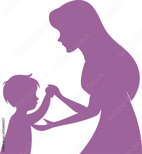 Loving mother and child holding hands in tender embrace, celebrating family bond and nurturing connection