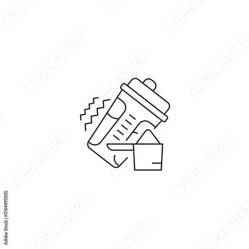 Protein shaker icon, Bar shaker Symbol Outline icon Transparent background Editable Stroke