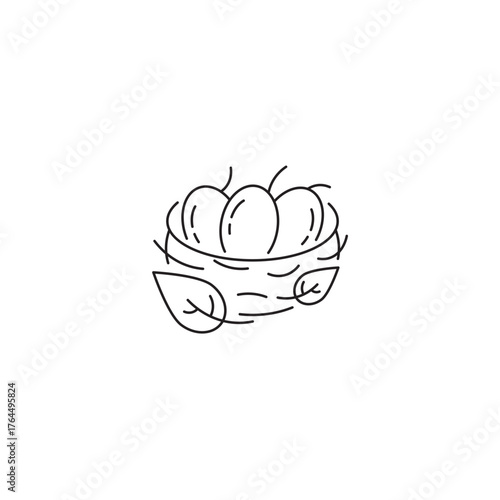 bird nest icon, bird house Symbol Outline icon Transparent background Editable Stroke