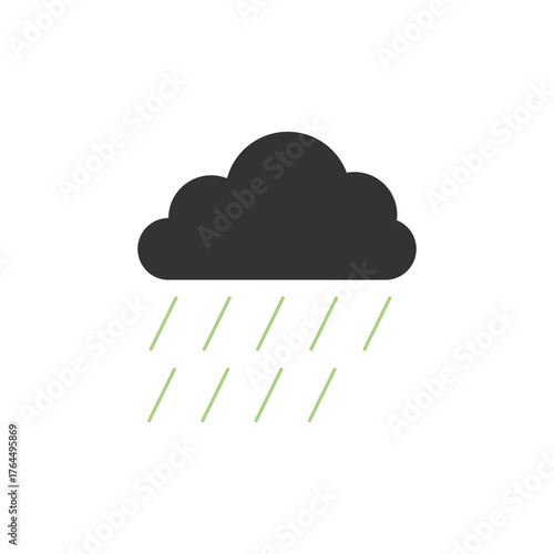 Rain cloud icon representing eco weather and natural water sustainability concept. Green Energy Illustration.
