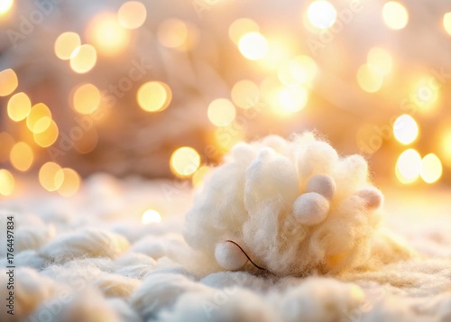 Calm Comfort: Soft White Bokeh Background - Peaceful & Inspiring Stock Photo