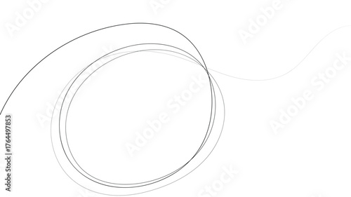Abstract circular lines flow across a clean white background, creating a modern, minimalist design perfect for creative projects and branding.