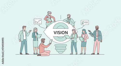 Business Team Collaborating on Vision and Strategy Development.