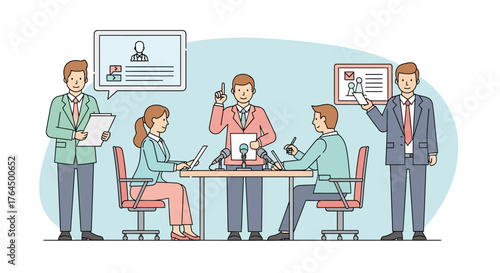 Business people conducting a job interview and recruitment process.
