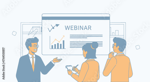 Webinar Presentation - Business professionals discussing strategies and data analysis.