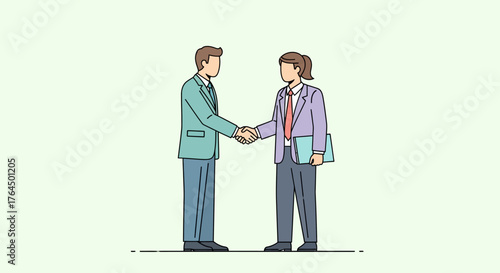 Business Professionals Shaking Hands in Agreement and Partnership.
