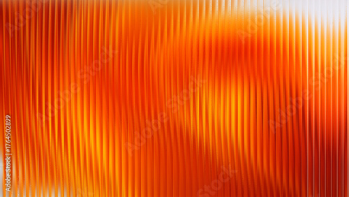 Orange glass gradient abstract background with vertical ripple texture