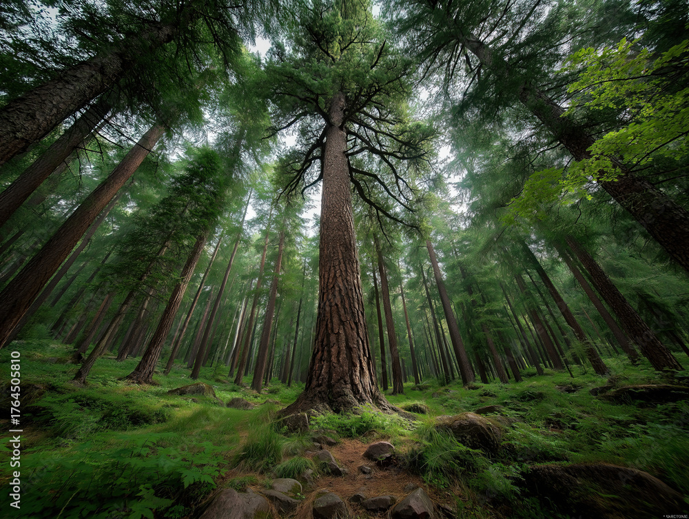 Fototapeta premium A tall Ponderosa pine in Arizona forest image