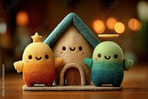 Simple Faces Wool Felt Nati...