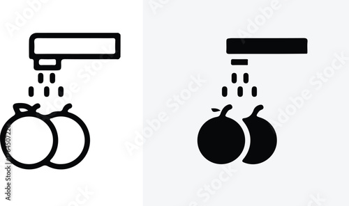 fruit wash icon set vector design 