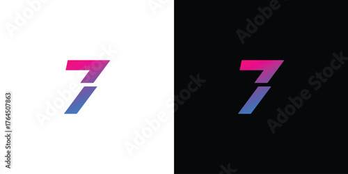 Modern and cool number 7 logo design