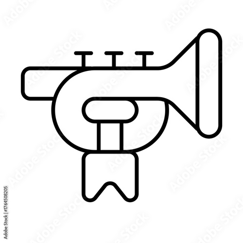 celebratory trumpet icon with thin style