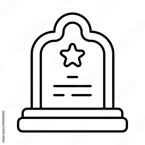 hero grave icon with thin style