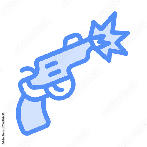 gun shots icon with lineal color style