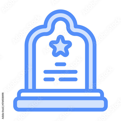 hero grave icon with lineal color style