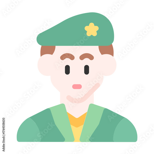 veteran icon with flat style