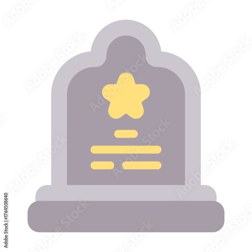 hero grave icon with flat style