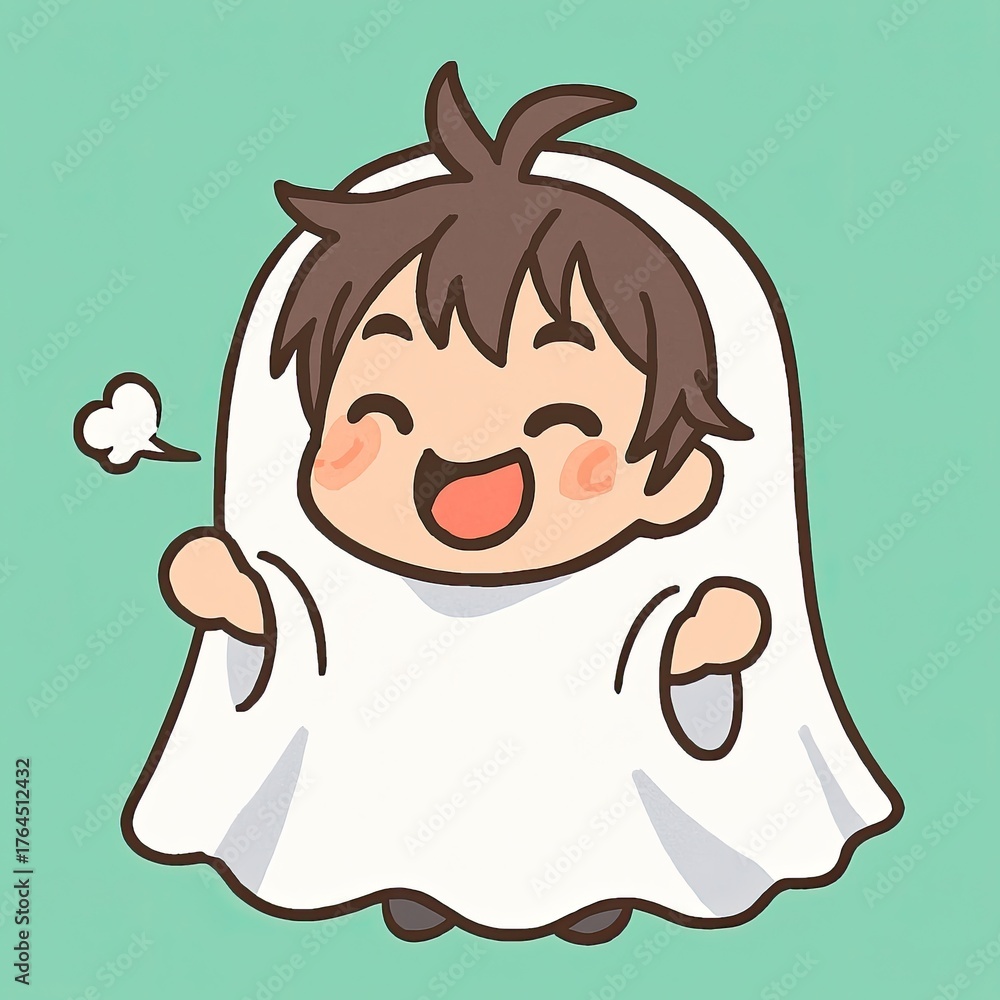 Obraz premium Halloween Ghost Costume for Little Boy