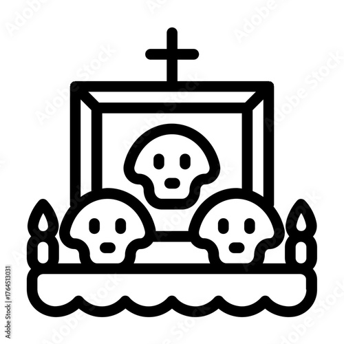 cranium icon with line style