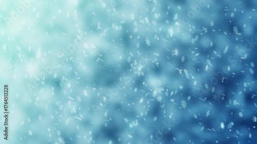 Abstract Blue Background with Sparkling Particles for Winter Season.