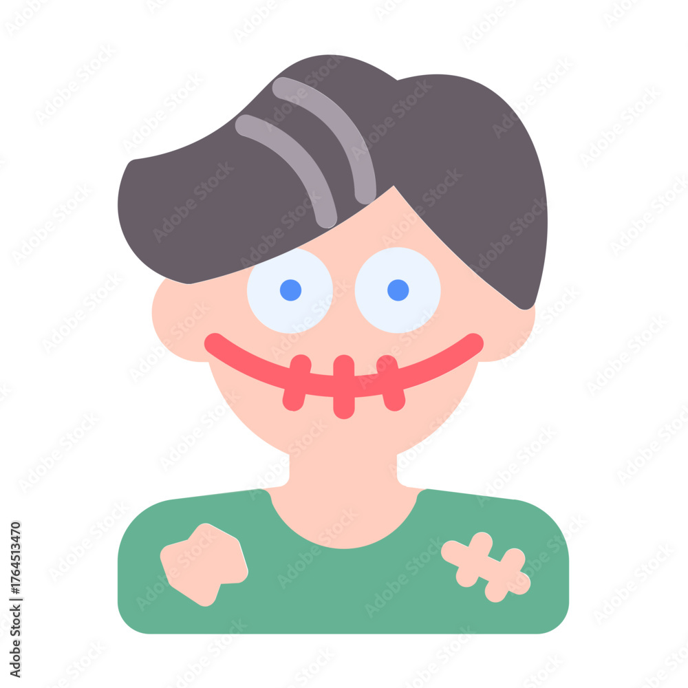 Obraz premium smile monster icon with flat style