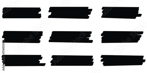 Red grunge strike through and underline elements. Set of hand drawn red pencil lines and strokes. Doodle vector ink brush lines. Crosses and curved strokes