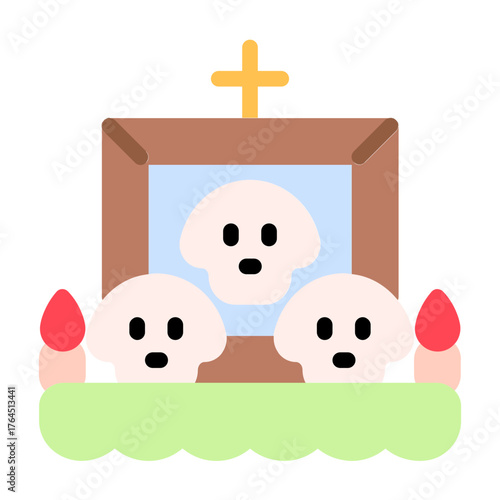 cranium icon with flat style