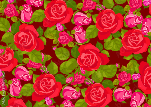 Rose Garden Floral Pattran Background