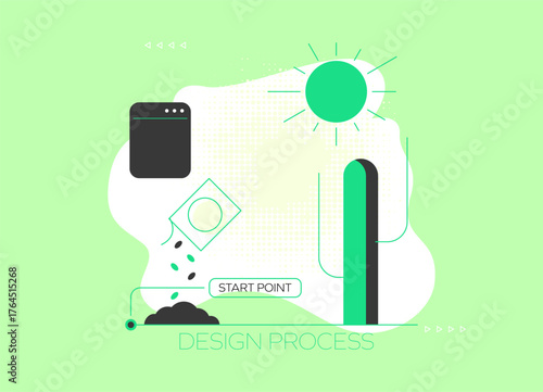 Flat vector illustration communication with production agency