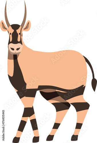 Hirola antelope walking, critically endangered animal from the dry grasslands and savannas of kenya and somalia