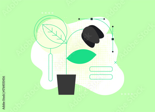 Flat vector illustration communication with production agency
