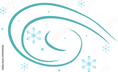 Winter Wind and Snowflakes Illustration